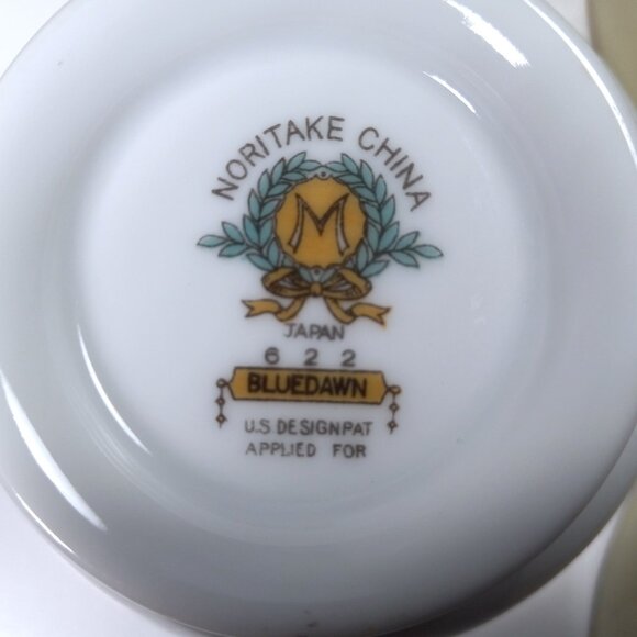 Noritake Blue Dawn Teacup Vintage Porcelain 1947-52 Gold Lustre Rims & Handles - Picture 6 of 13